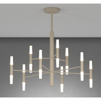 SPACE LAMPADARIO D80 CM METALLO NERO O SABBIA BI-EMISSIONE DI LUCE 18 LAMPADINE ATTACCO G9 MODERNO