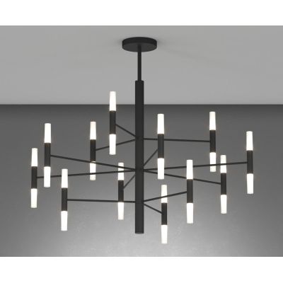 SPACE LAMPADARIO D100 CM METALLO NERO O SABBIA BI-EMISSIONE DI LUCE 24 LAMPADINE ATTACCO G9 MODERNO