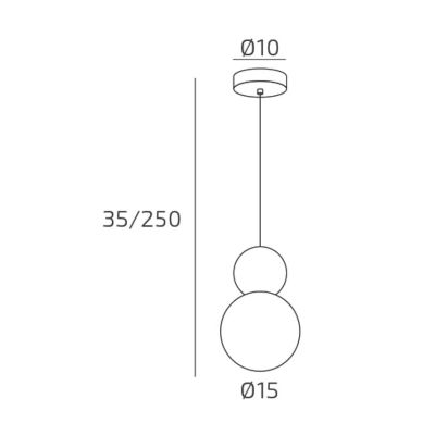 COTTAGE SOSPENSIONE SINGOLA CON DIFFUSORE A SFERA IN VETRO E METALLO 3 COLORI CON LAMPADINA ATTACCO G9