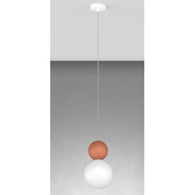 COTTAGE SOSPENSIONE SINGOLA CON DIFFUSORE A SFERA IN VETRO E METALLO 3 COLORI CON LAMPADINA ATTACCO G9