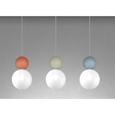 COTTAGE SOSPENSIONE SINGOLA CON DIFFUSORE A SFERA IN VETRO E METALLO 3 COLORI CON LAMPADINA ATTACCO G9