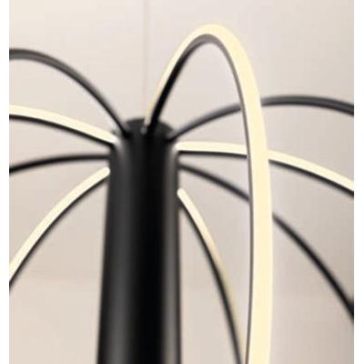 MOSS SOSPENSIONE ROTONDA 3 MISURE NERA O ORO LED INTEGRATO LUCE 3000K DIMMERABILE MODERNA