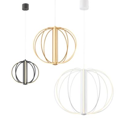 MOSS SOSPENSIONE ROTONDA 3 MISURE NERA O ORO LED INTEGRATO LUCE 3000K DIMMERABILE MODERNA