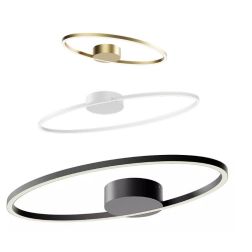 LEO PLAFONIERA OVALE 2 MISURE LED INTEGRATO CCT 3000K-4000K DIMMERABILE ALLUMINIO 3 COLORI MODERNA