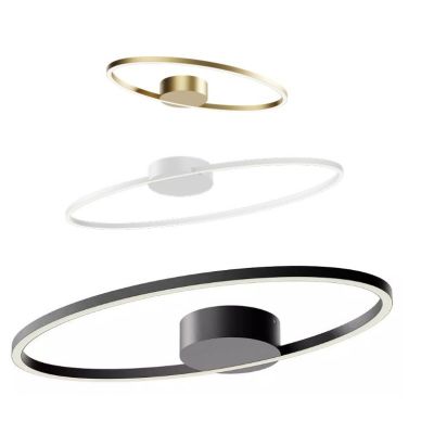 LEO PLAFONIERA OVALE 2 MISURE LED INTEGRATO CCT 3000K-4000K DIMMERABILE ALLUMINIO 3 COLORI MODERNA