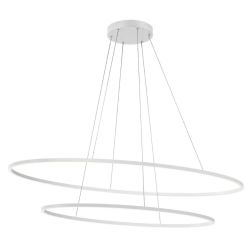 LEO SOSPENSIONE DOPPIA OVALE CON LED DA 108W  CCT 3000K-4000K DIMMERABILE ALLUMINIO 3 COLORI MODERNA 2