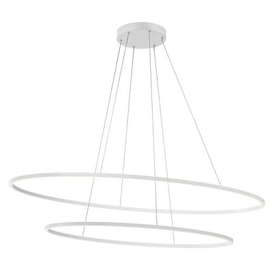 LEO SOSPENSIONE DOPPIA OVALE CON LED DA 108W  CCT 3000K-4000K DIMMERABILE ALLUMINIO 3 COLORI MODERNA