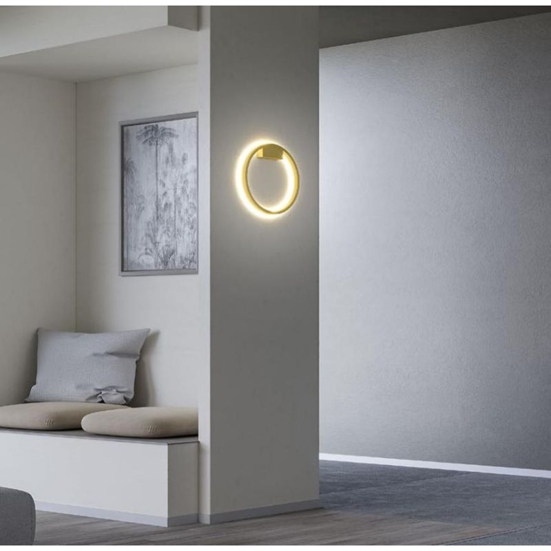 FEBE APPLIQUE ROTONDA D60 CM LED 37W LUCE INDIRETTA  3000K-4000K DIMMERABILE ALLUMINIO 3 COLORI MODERNA