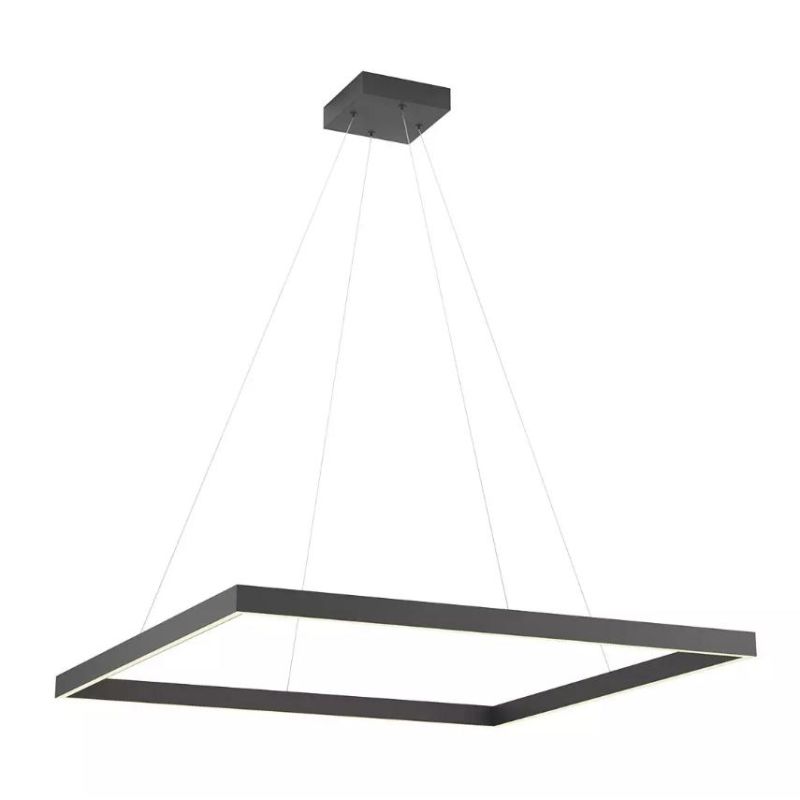 FEBE SOSPENSIONE MODERNA QUADRATA CM 80X80 LED 50W LUCE 3000K-4000K ALLUMINIO 3 COLORI