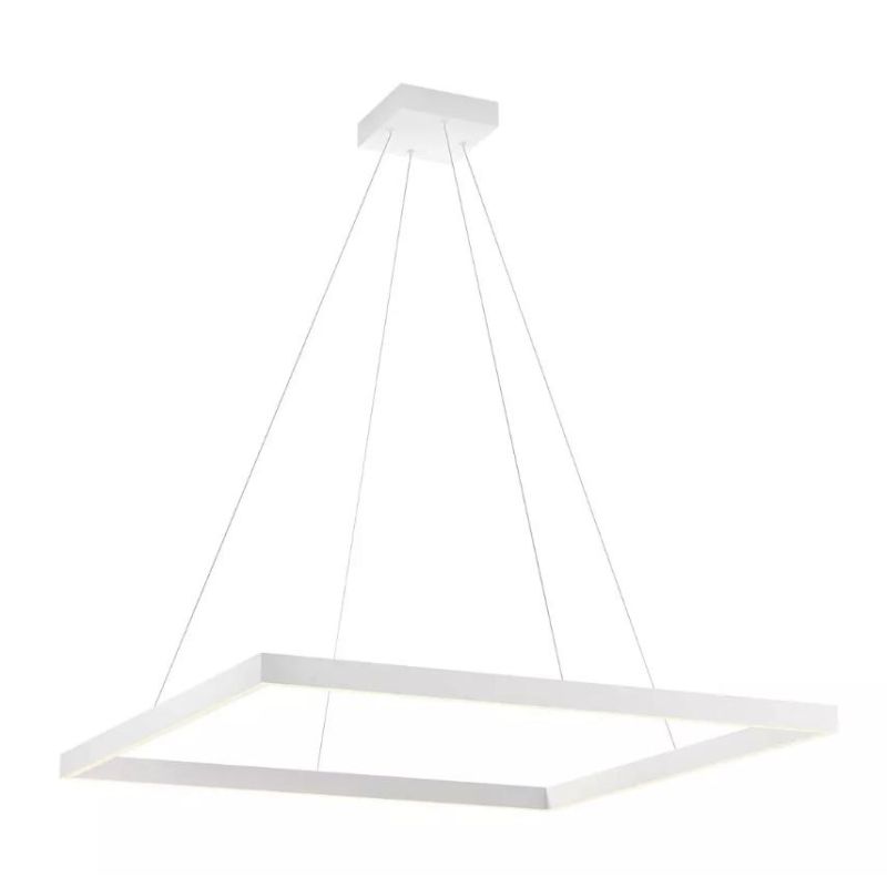 FEBE SOSPENSIONE MODERNA QUADRATA CM 80X80 LED 50W LUCE 3000K-4000K ALLUMINIO 3 COLORI