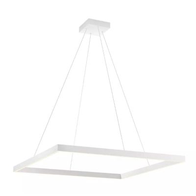 FEBE SOSPENSIONE MODERNA QUADRATA CM 80X80 LED 50W LUCE 3000K-4000K ALLUMINIO 3 COLORI