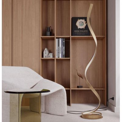 TORSION LAMPADA DA TERRA H150 CM LED 24W LUCE CCT 2700K-3000K-4000K DIMMERABILE ALLUMINIO 3 COLORI