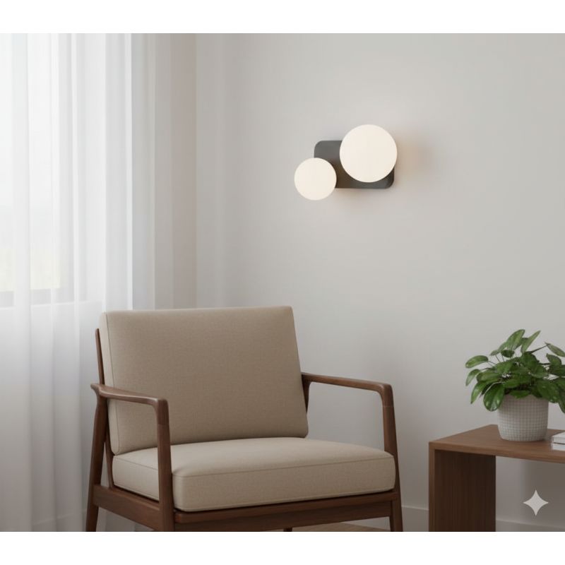 LUMIEN APPLIQUE A 2 LUCI LED 13,4W LUCE CCT 2700K-3000K IN METALLO BIANCO, NERO E ORO DESIGN MODERNO