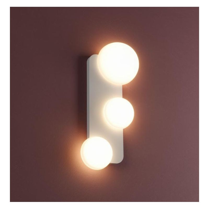 LUMIEN APPLIQUE A 3 LUCI LED 18W LUCE CCT 2700K-3000K IN METALLO BIANCO, NERO E ORO DESIGN MODERNO