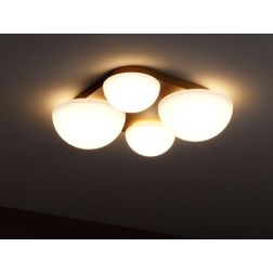 LUMIEN APPLIQUE PLAFONIERA 4 LUCI LED 26W LUCE CCT 2700K-3000K IN METALLO BIANCO, NERO E ORO DESIGN MODERNO