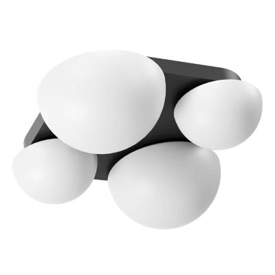 LUMIEN APPLIQUE PLAFONIERA 4 LUCI LED 26W LUCE CCT 2700K-3000K IN METALLO BIANCO, NERO E ORO DESIGN MODERNO