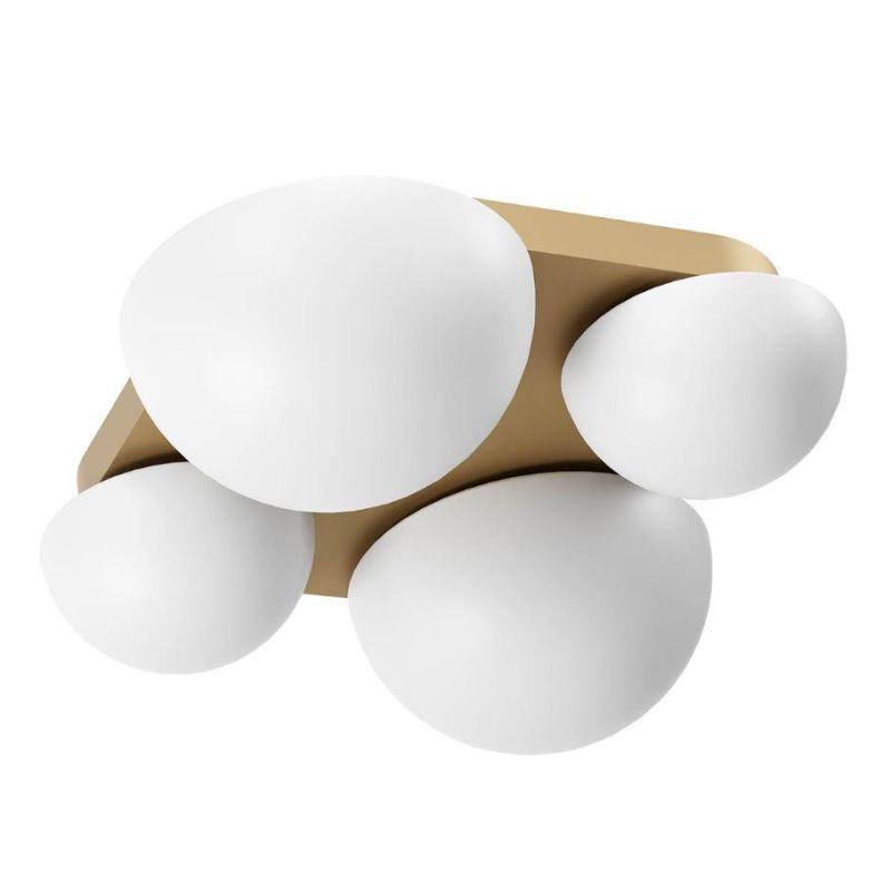 LUMIEN APPLIQUE PLAFONIERA 4 LUCI LED 26W LUCE CCT 2700K-3000K IN METALLO BIANCO, NERO E ORO DESIGN MODERNO