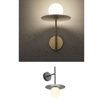 PLATO LAMPADA DA PARETE METALLO ORO O NERO ALTEZZA 32 CM DESIGN MODERNO LAMPADINA ATTACCO G9
