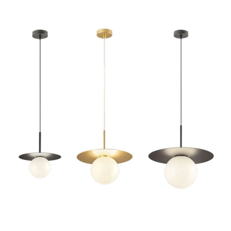 PLATO SOSPENSIONE SINGOLA 3 MISURE IN METALLO ORO O NERO DESIGN MODERNO LAMPADINA ATTACCO G9