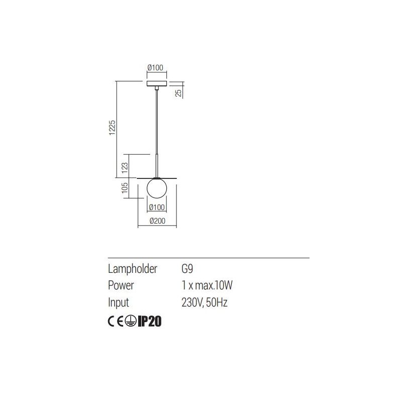 PLATO SOSPENSIONE SINGOLA 3 MISURE IN METALLO ORO O NERO DESIGN MODERNO LAMPADINA ATTACCO G9