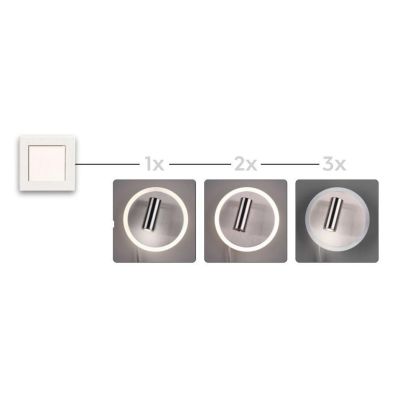 JORDAN APPLIQUE MODERNA CON SNODO ORIENTABILE A LED IN METALLO 3 FINITURE COLORE DOPPIA ILLUMINAZIONE TRIO LIGHTING - Cristalens