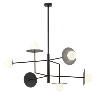 PLATO LAMPADARIO MODERNO 6 LUCI IN METALLO ORO O NERO ORIGINALE CON LAMPADINE ATTACCO G9