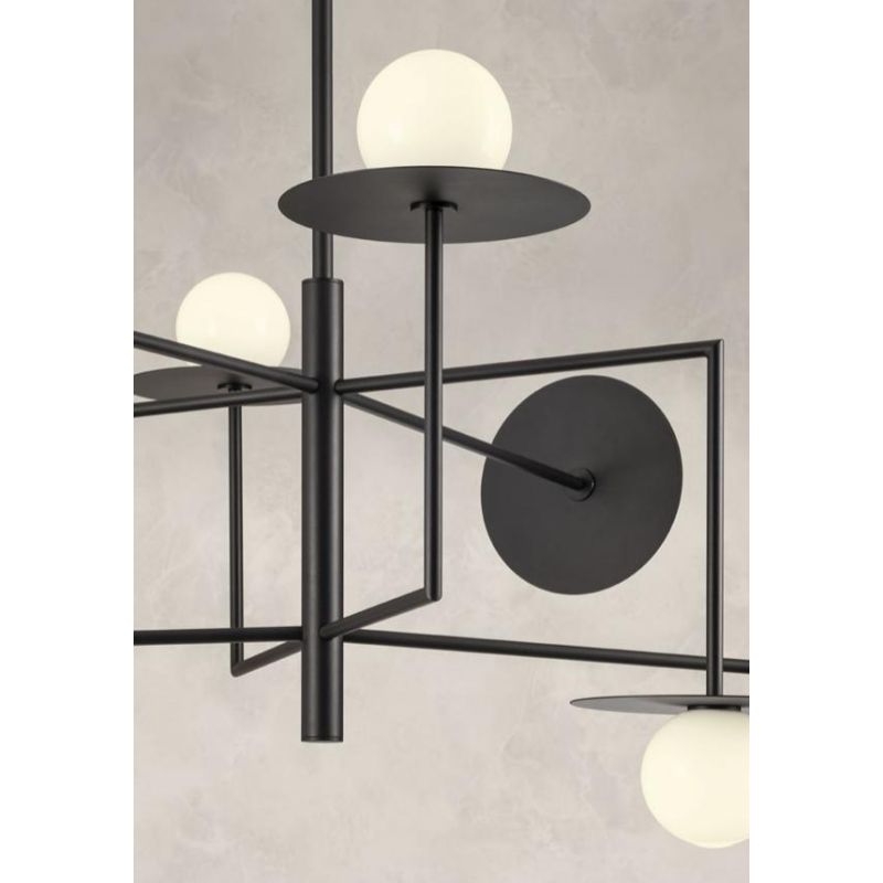 PLATO LAMPADARIO MODERNO 8 LUCI IN METALLO ORO O NERO ORIGINALE CON LAMPADINE ATTACCO G9