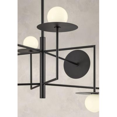 PLATO LAMPADARIO MODERNO 8 LUCI IN METALLO ORO O NERO ORIGINALE CON LAMPADINE ATTACCO G9