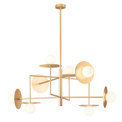 PLATO LAMPADARIO MODERNO 8 LUCI IN METALLO ORO O NERO ORIGINALE CON LAMPADINE ATTACCO G9