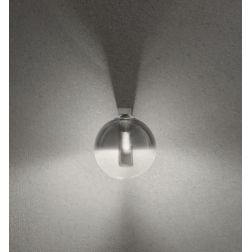 BERRY APPLIQUE A SFERA D15 CM IN METALLO CROMO O ORO LAMPADINA ATTACCO G9 DESIGN MODERNO 2