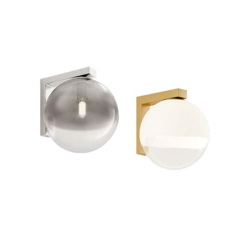 BERRY APPLIQUE A SFERA D18 CM IN METALLO CROMO O ORO LAMPADINA ATTACCO E27 DESIGN MODERNO