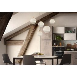 BERRY SOSPENSIONE A SFERA IN 3 MISURE METALLO CROMO O ORO LAMPADINA ATTACCO E27 DESIGN MODERNO