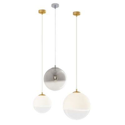 BERRY SOSPENSIONE A SFERA IN 3 MISURE METALLO CROMO O ORO LAMPADINA ATTACCO E27 DESIGN MODERNO